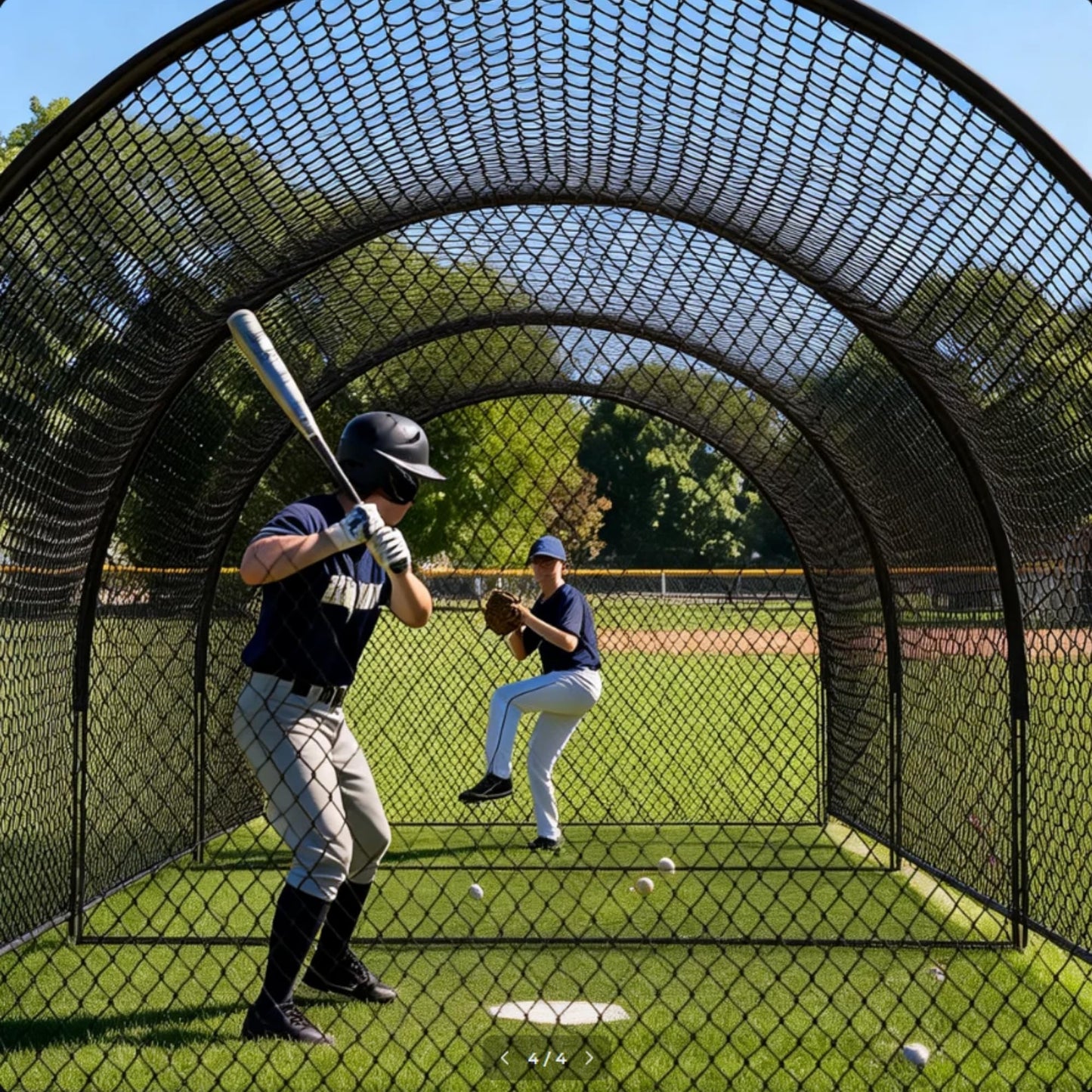 Garvee 33Ft Baseball Batting Cage, Baseball Training Equipment Netting Cages, with Frame & Net – Practice Hitting, Pitching & Golf in Backyard or Field