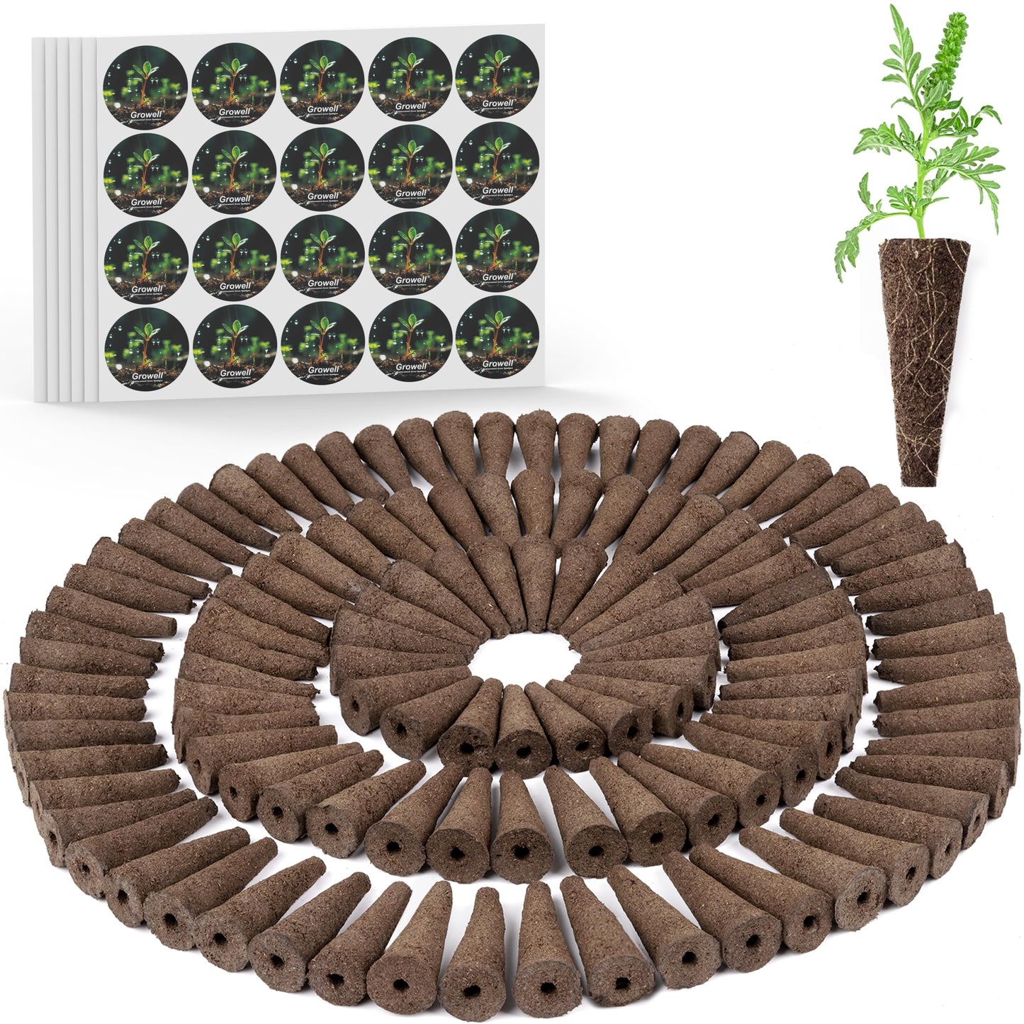 Growell 17 Pods Hydroponics Growing System Kit & 240 Pcs Hydroponic Pods Kit