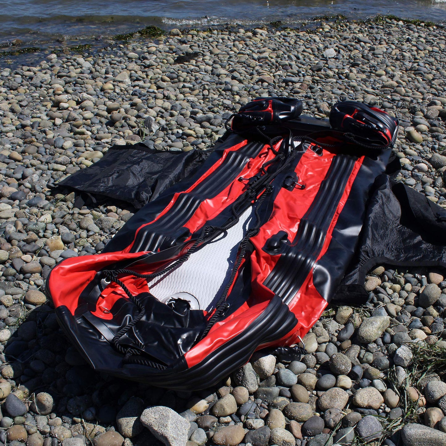 Seamax Universal Sunlitec 3-Layers Welded Hull Storage and Carrying Bag with Reflective Edges for Foldable Inflatable Boat (Size B - for 360-390 Boats)