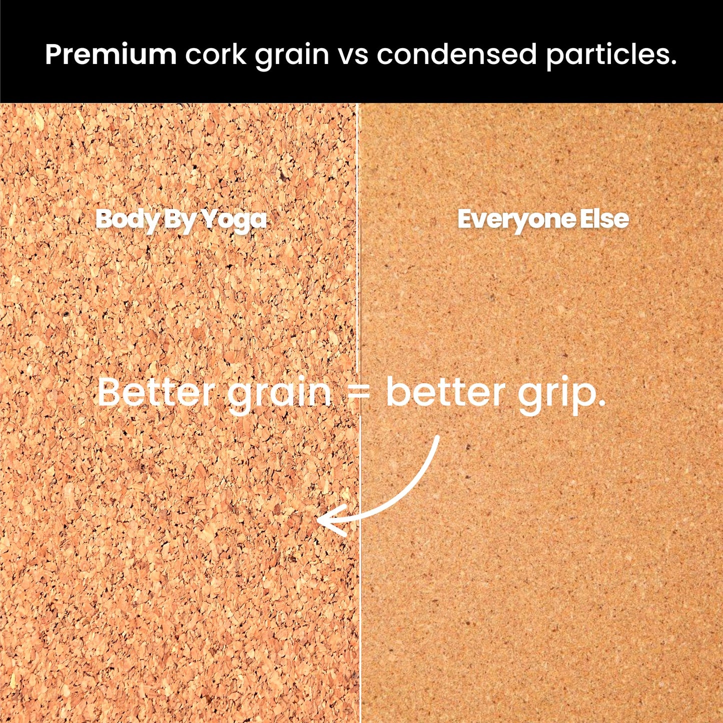 Luxury Cork Yoga Mat - Non Slip, Extra Thick Grip. Thicker, Longer, and Wider for More Comfort and Support. Tough Enough For Hot Yoga. Natural, Non Toxic, and Eco Friendly. Optional Alignment Lines.