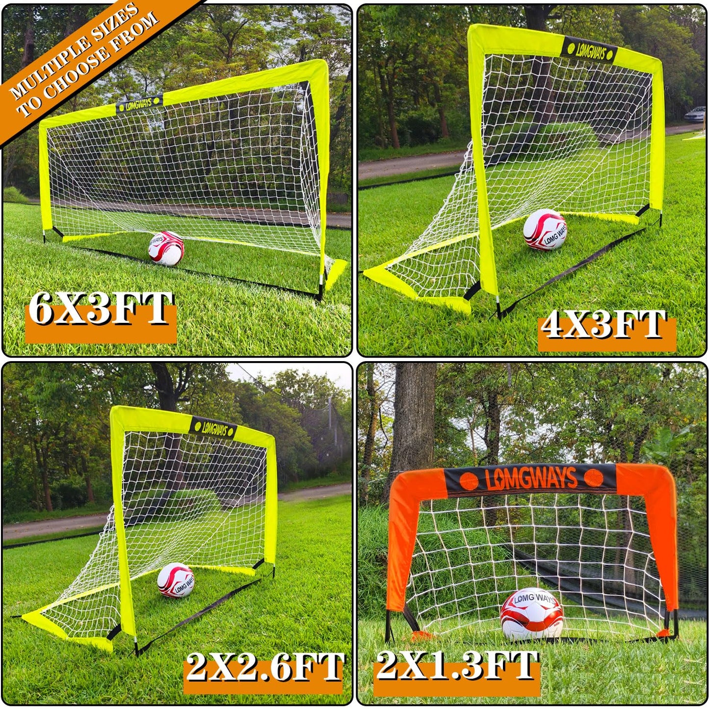 Soccer Goal for Backyard,Mini Soccer Goal with Size 1 Soccer Ball,Pump,Ground Stakes,Carry Bag, Perfect for Backyard,Court,Field,Easy Set up,Great for All Levels