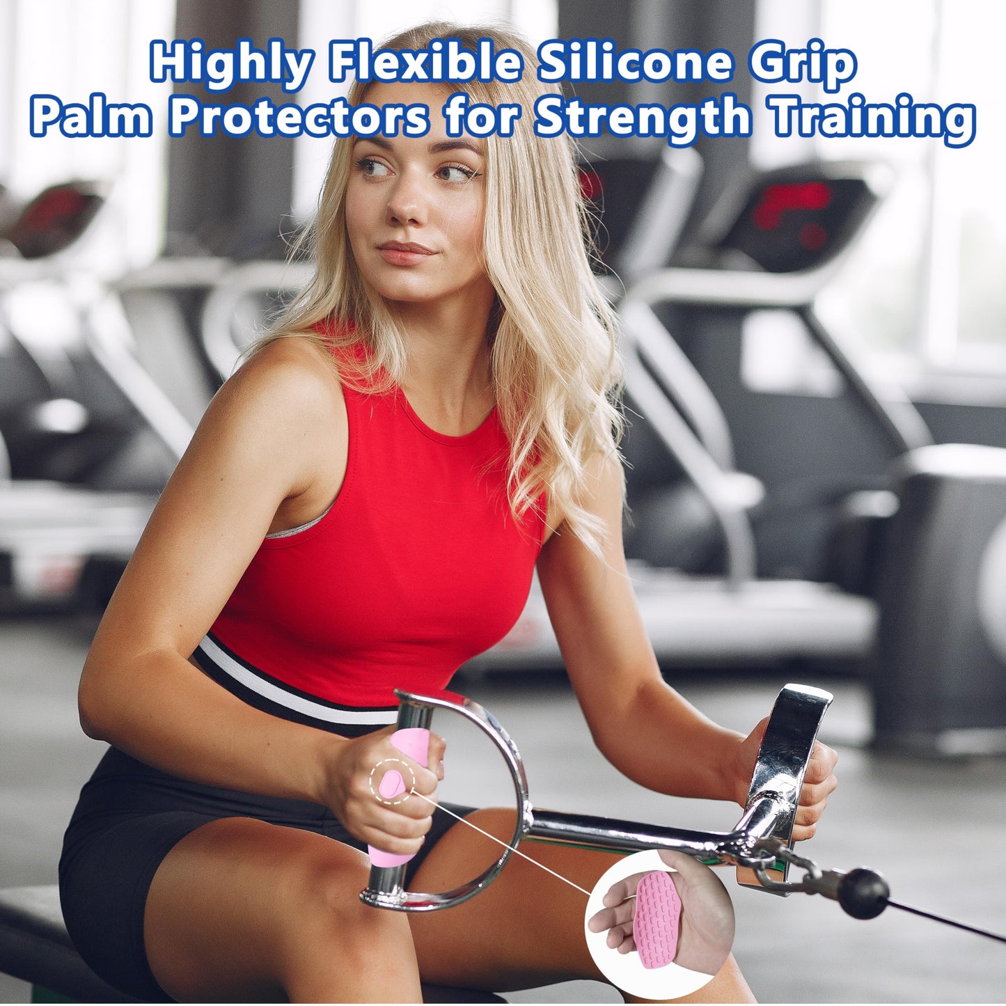 Epritliber Silicone Gym Grips for Weight Lifting,Workout Gloves for Women Men Alternative,Anti Slip Gym Workout Grip,Rubber Gym Hand Grips-Weightlifting Grips Pad for Barbell,Pull Up,Ryptfit,Training