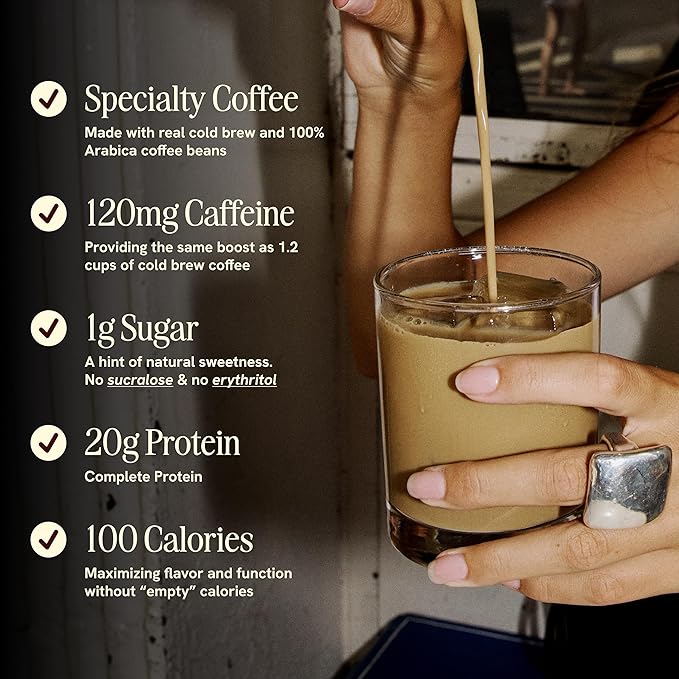 Protein Coffee - Real Cold Brew with Creamy Vanilla - 20g Ready To Drink Protein - 1g Sugar - 100 Calories - No Added Sugar, 99% Lactose Free Keto Friendly Proffee - 11 FL OZ - 12pk Vanilla