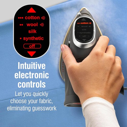 CHI Mini Steam Iron - Portable Travel Iron with Titanium Infused Ceramic Soleplate - 1000 Watts, 10' Cord, Black