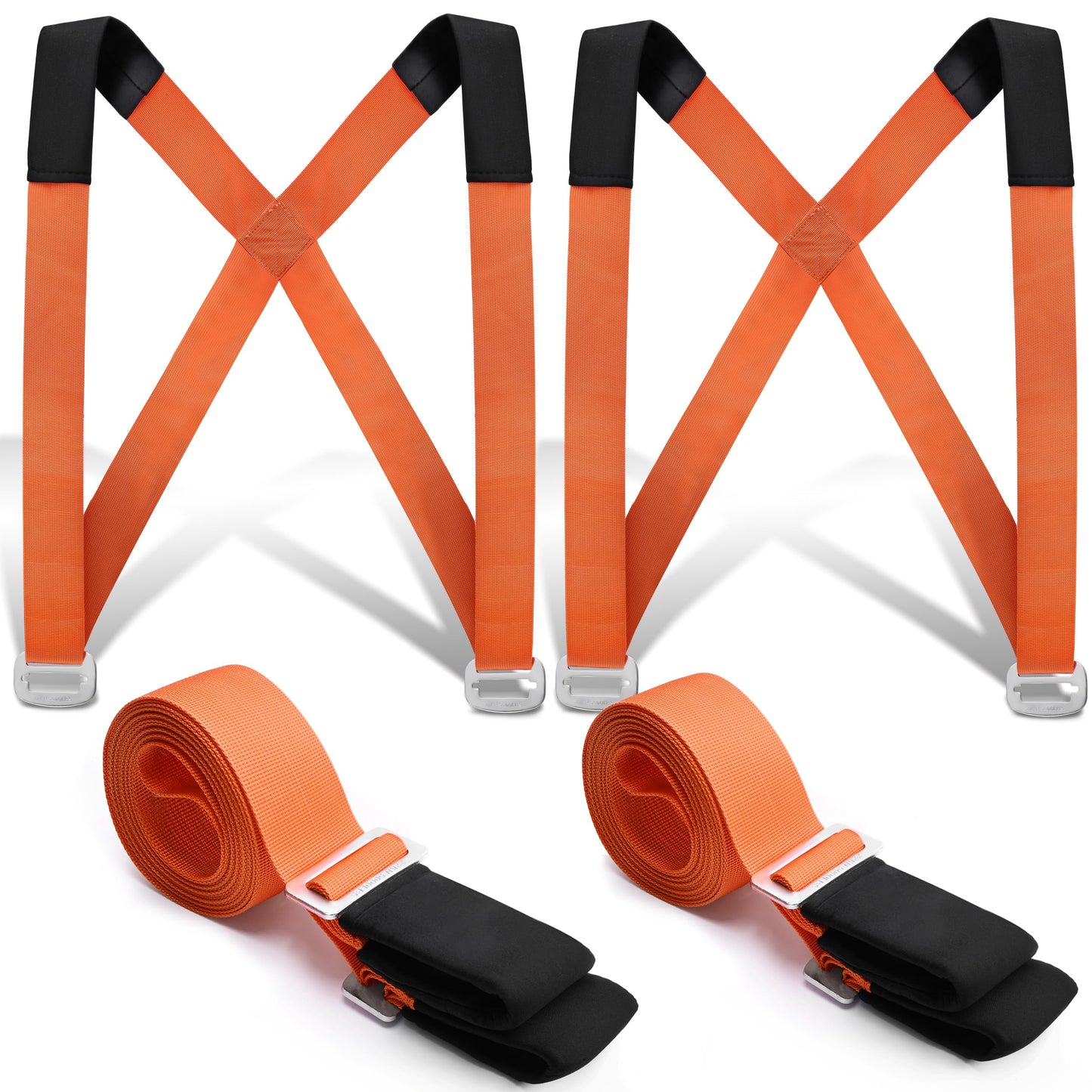 DEYACE Moving Straps 2-Person Lifting Straps for Moving Furniture, Appliances, Mattresses or Any Item up to 800 lbs Orange