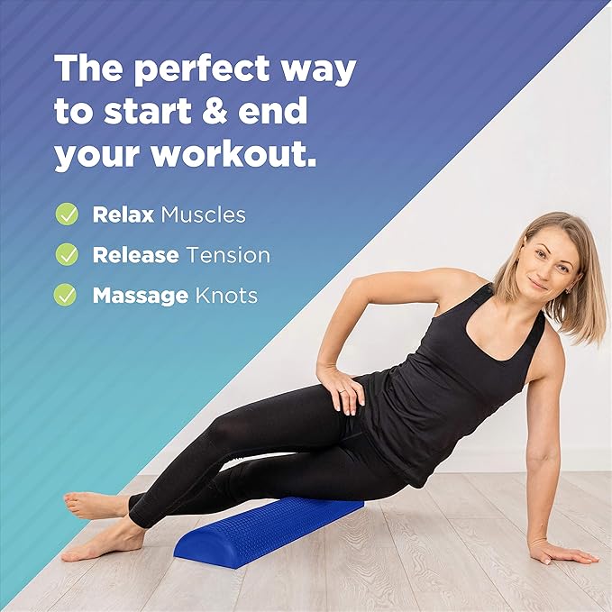 Bean Products High-Density EVA Foam Rollers | Deep Tissue Massager | Myofascial Release Textured Bumps | 18??Half Roller | Made in The USA
