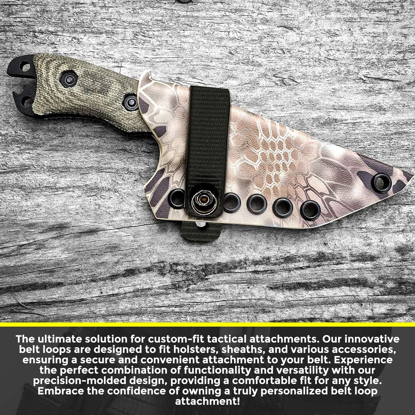 HolsterBuilder IWB Soft Holster Belt Loops - Holster Accessories with Dot Cap for Better Security, Heavy-Duty Belt Clip Works with 1.5" & 1.75" Belts - Kydex & Sheath Hardware Kit (Black)