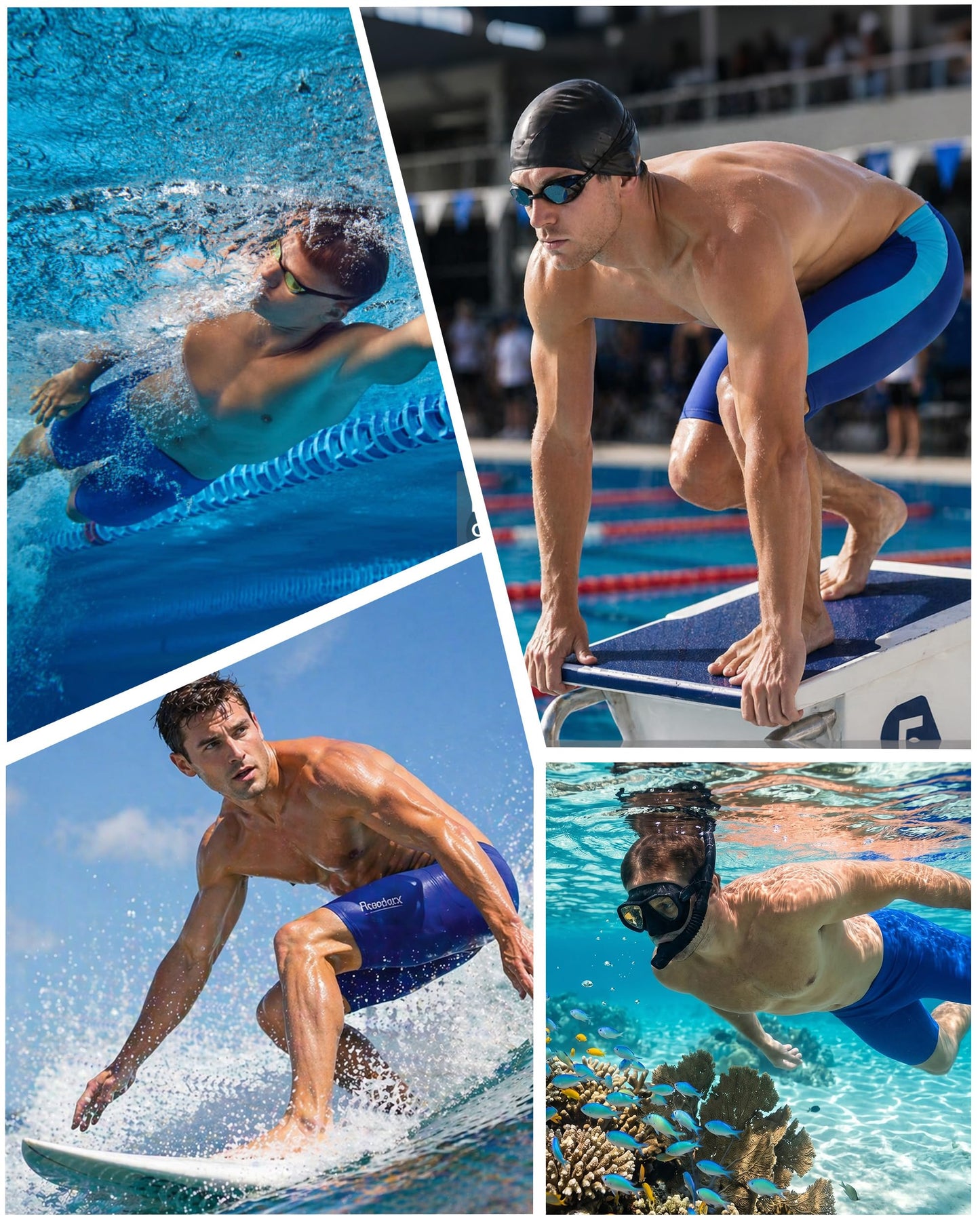 Roadbox Swim Jammers for Men, Athletic Swimsuit for Training Racing, Quick Dry Endurance Competitive Swimming Shorts UPF 50+
