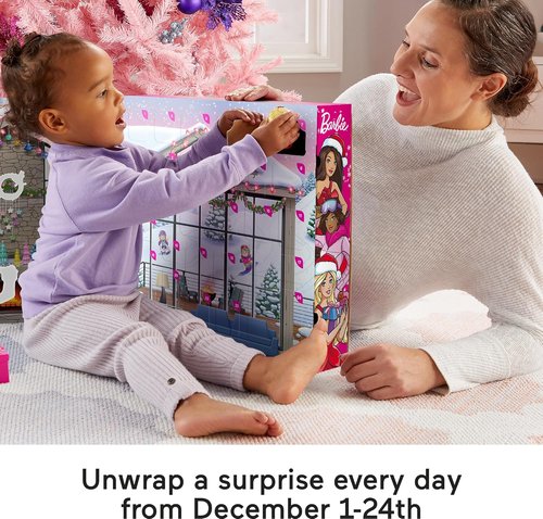 Fisher-Price Little People Barbie Advent Calendar - 24 Christmas Figures & Playset for Toddlers