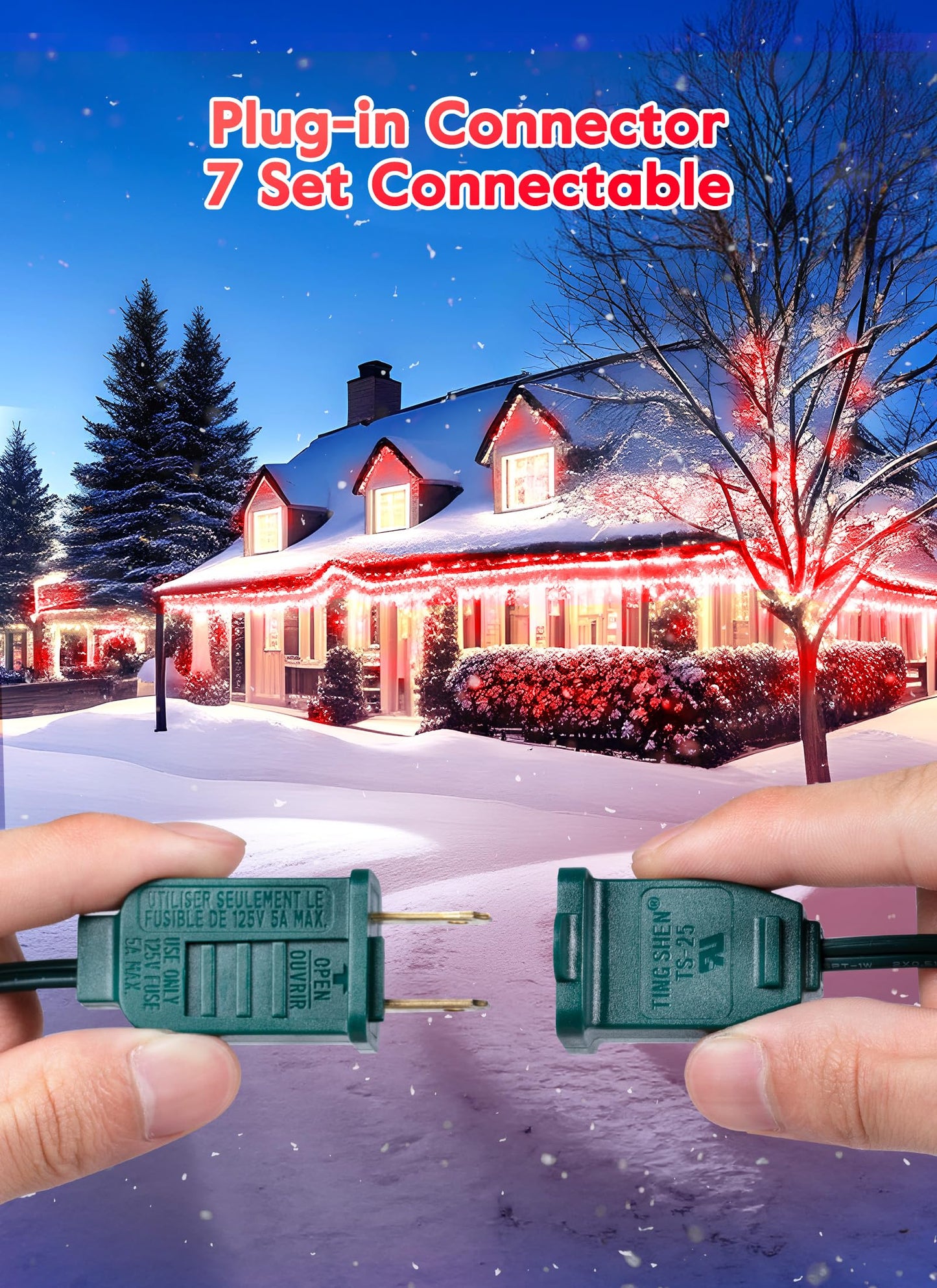 Minetom C9 Christmas String Lights, 100 Ft, 100 Red LED Bulbs, Connectable, UL Certified for Indoor/Outdoor Use