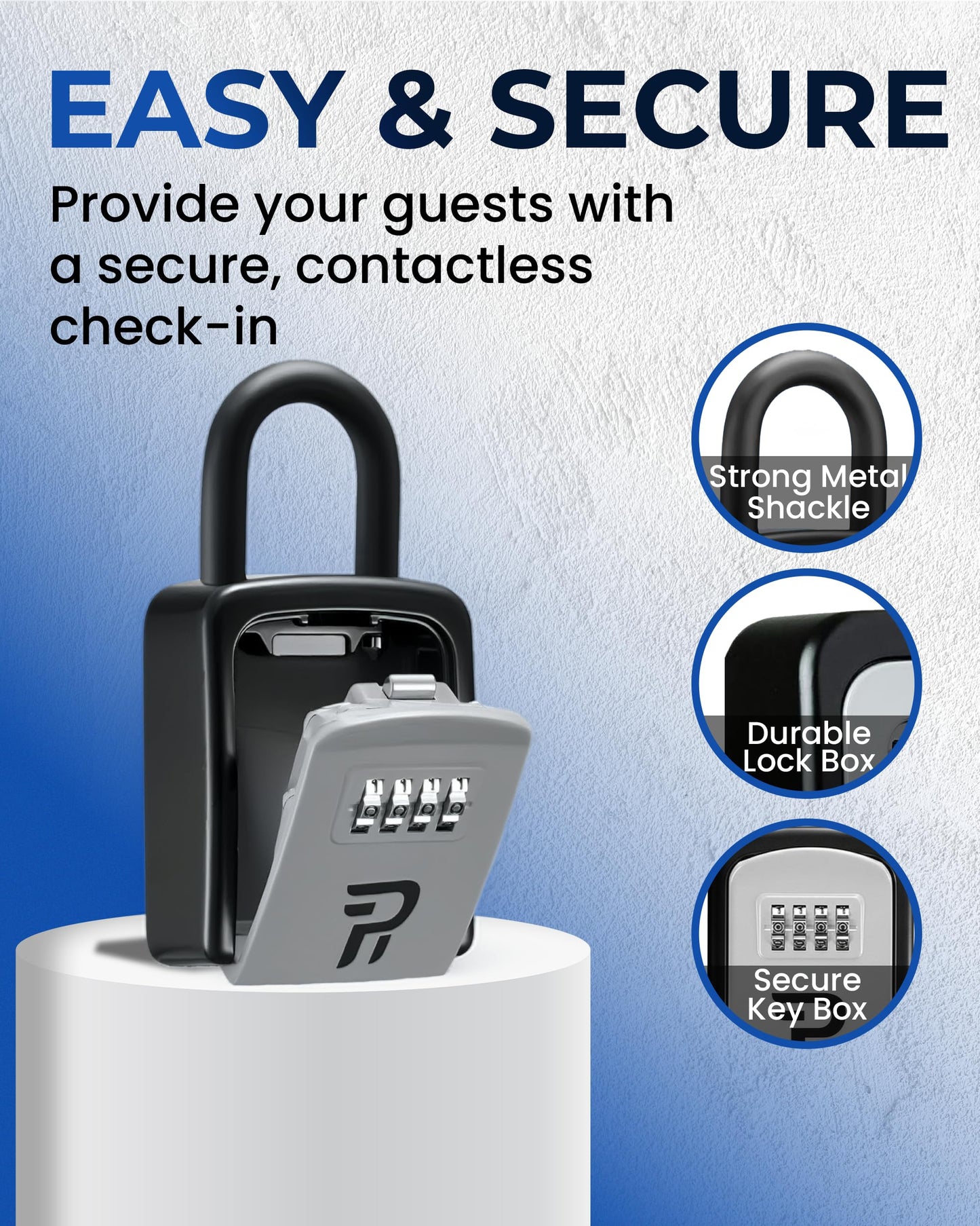 Rudy Run Key Lock Box for Outside – Small Outdoor Lockbox for Keys with Code, 4-Digit Combination Hidden Safe to Hide a Key Outside, Portable Safe Key Storage, 5.78 in, 1 Pack