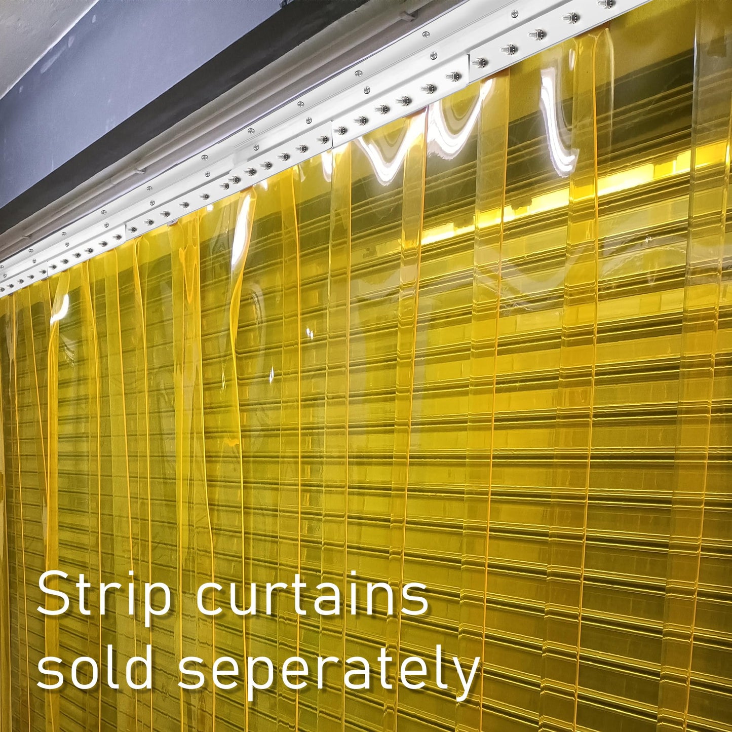 Weysat Strip Curtain Door Hardware, 304 Stainless Steel Commercial Industrial Strip Curtain Kit for Door Frame, 3 ft