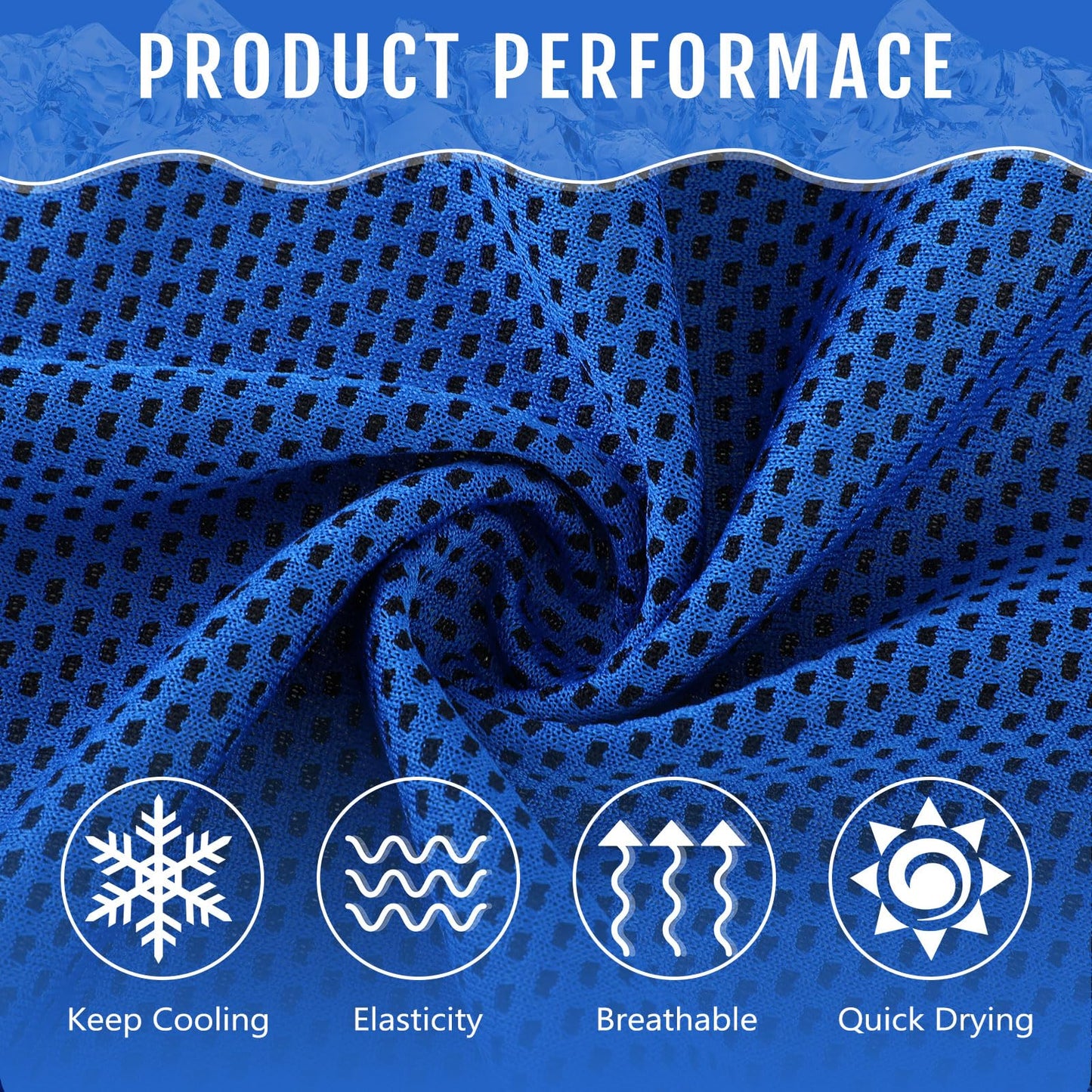 Hosuly 12 Pcs Cooling Towels for Face and Neck 12 x 40 Inch Workout Towels for Gym Fast Drying Hot Weather Sweat Rag Cold Cooling Cloth with 12 Bags Athletes Sport Yoga Golf(Dark Blue)