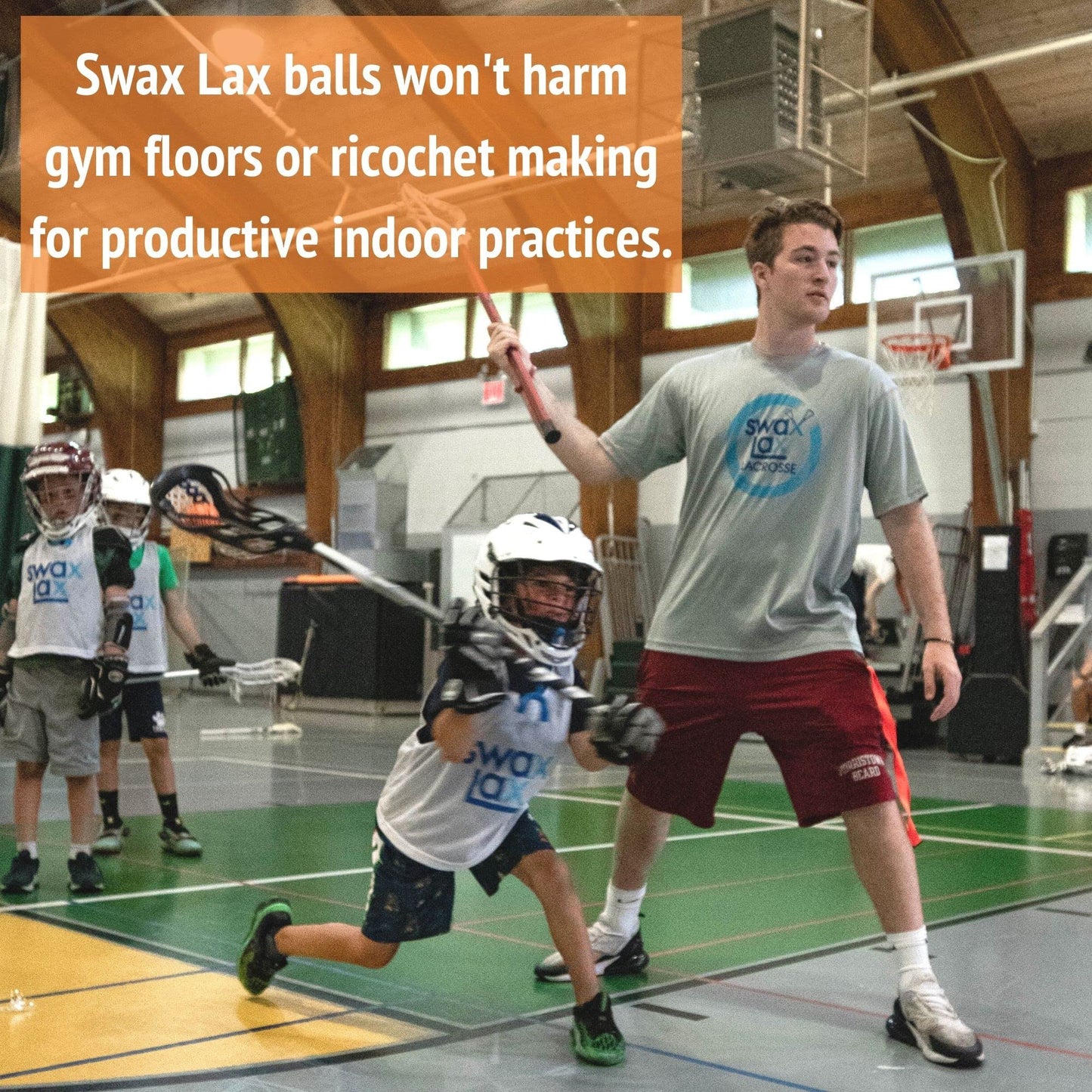 SWAX LAX Lacrosse Training Ball - Indoor Outdoor Practice Less Bounce & Rebounds (1 Orange)