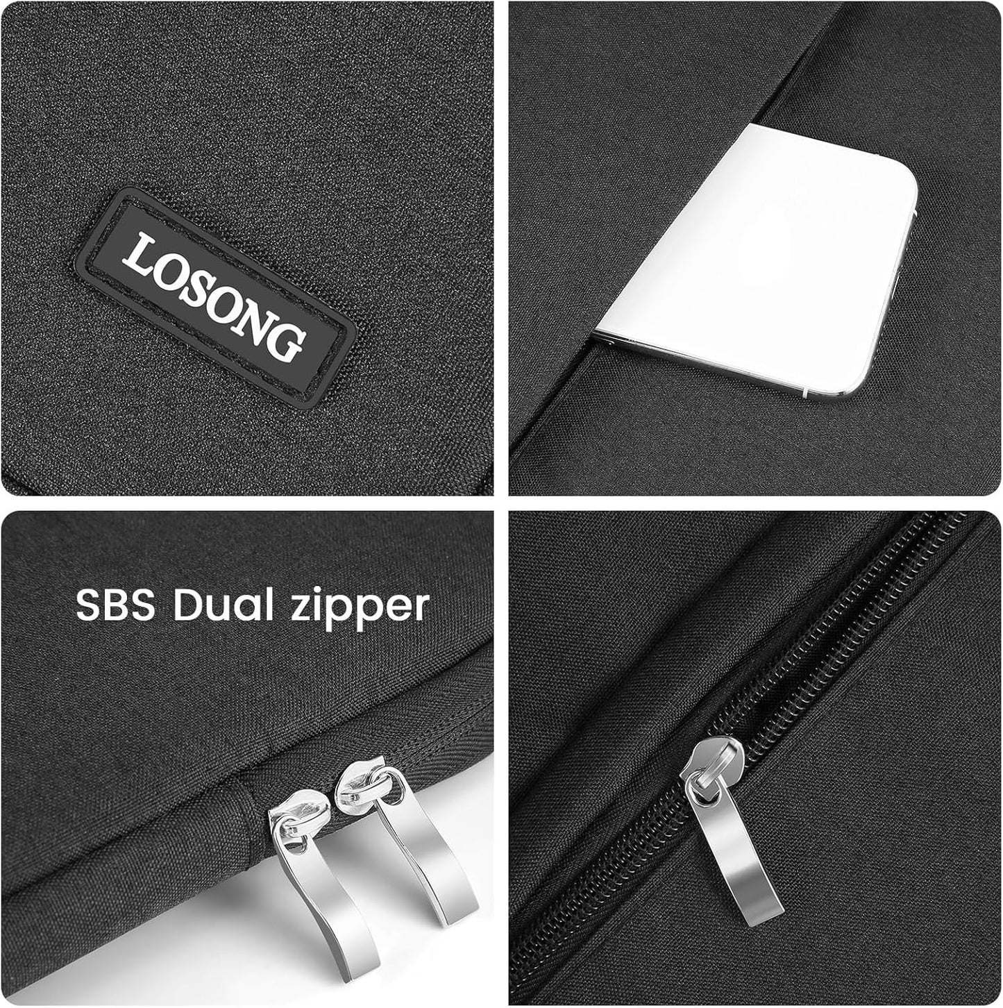 Losong 14 Inch, 14 inch Pocket,Size-13.5"x8.8" Portable Monitor Case Protective Carrying Sleeve for Most Portable