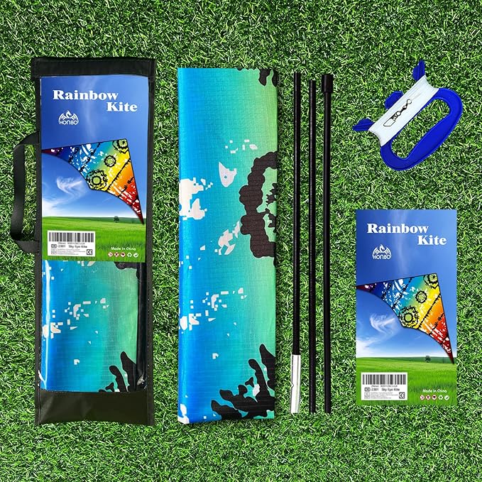 HONBO Delta Kite for Kids Easy to Fly,Large Kite for Adults, Colorful Kite for Children Ages 4-10