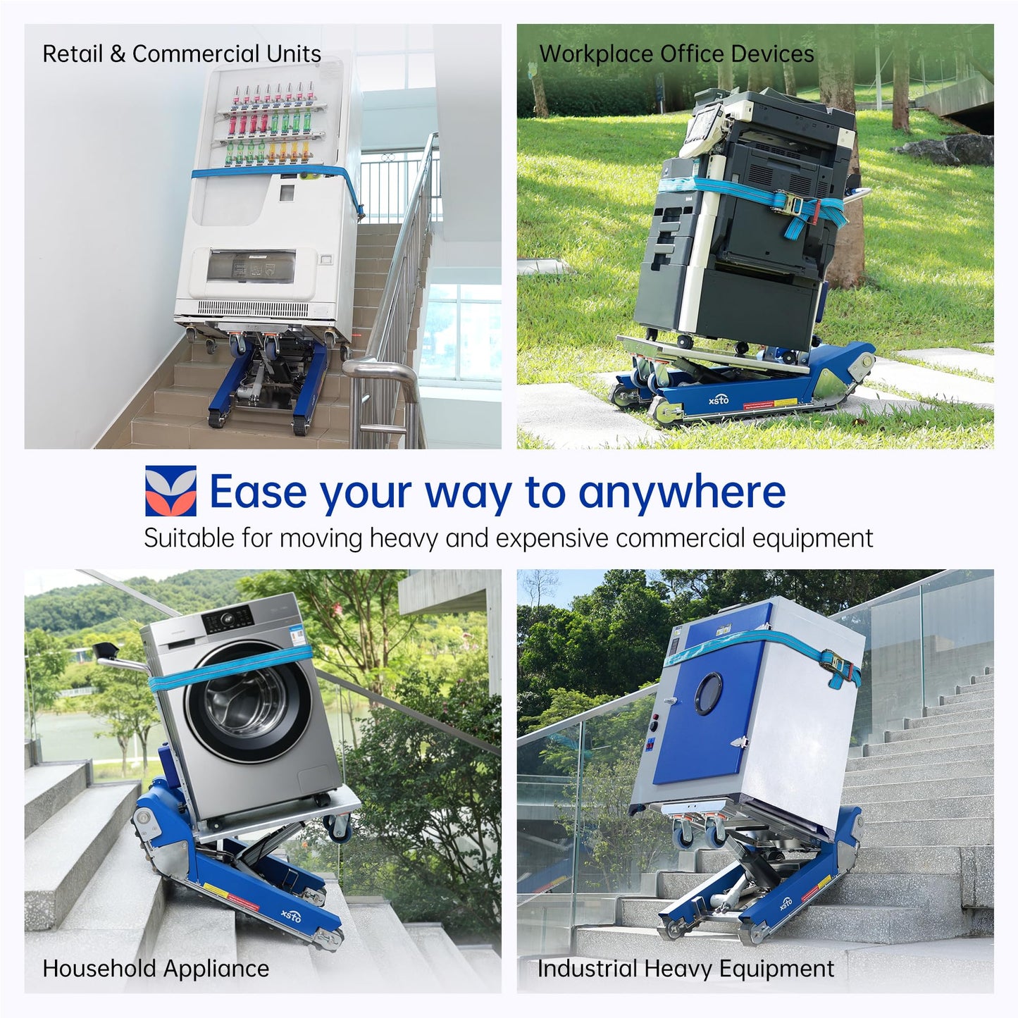 XSTO CT50 AI Electric Stair Climbing Robot, 925lbs Heavy Duty Load Capacity, LiDAR Obstacle Avoidance, Auto-Balancing Remote Control All-Terrain Material Handling Robot