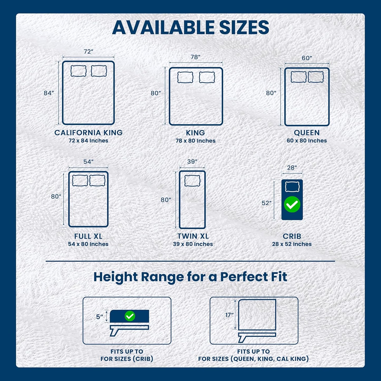 Utopia Bedding Crib Mattress Protector - Waterproof 200 GSM Terry Cover | Soft, Breathable & Deep Pocket Fit (White)