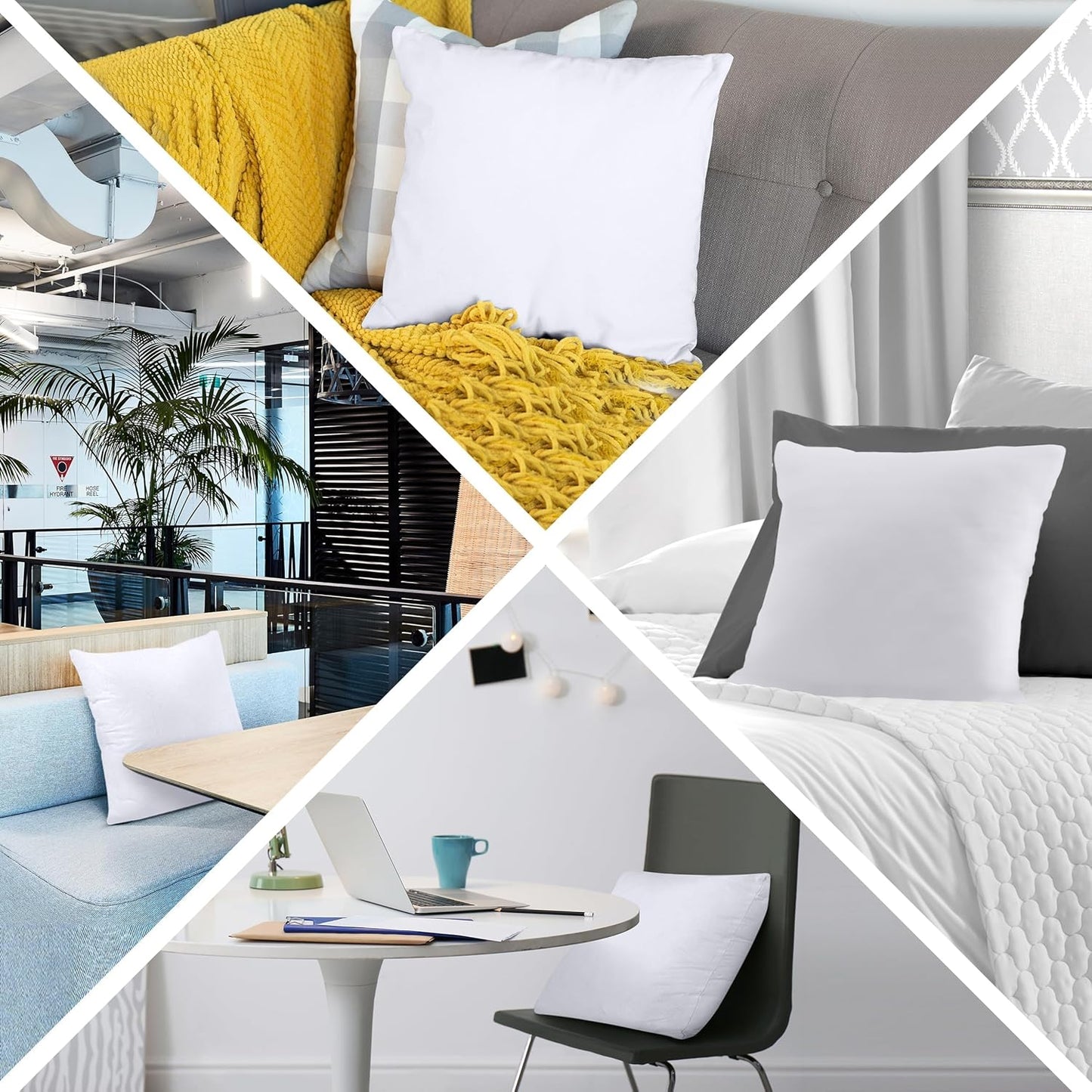 Utopia Bedding Throw Pillow - Fluffy 16x16 Inches Down Alternative Cushion in White | Perfect for Bed, Sofa & Couch