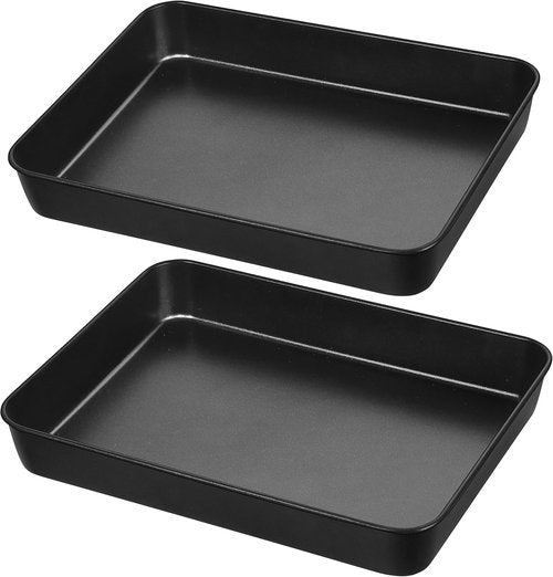 Herogo Non-Stick Deep Baking Pan Set - 2 Rectangular 8 X 10.5 Inch Bakeware for Cakes, Lasagna & Brownies