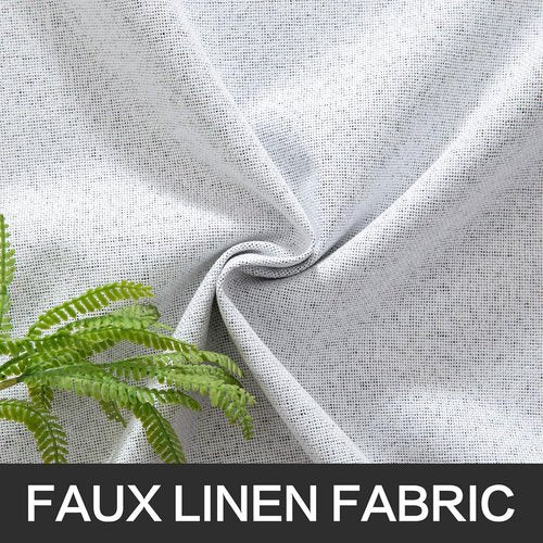 MIULEE Blackout Curtains - 100% Thermal Insulated Linen Texture Drapes | Grayish White, 52x120 Inch (2 Panels)