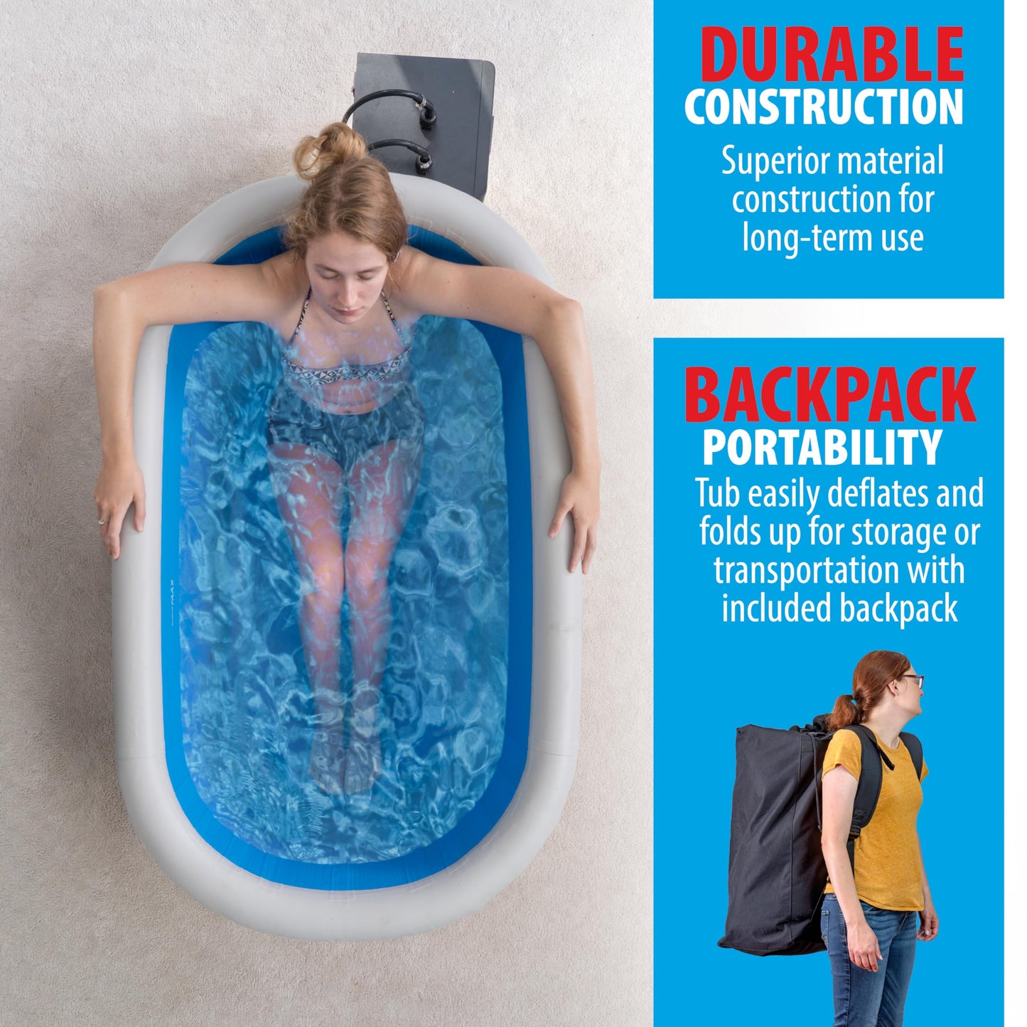 Polar Revive Inflatable Ice Bathtub With Chiller 2.0