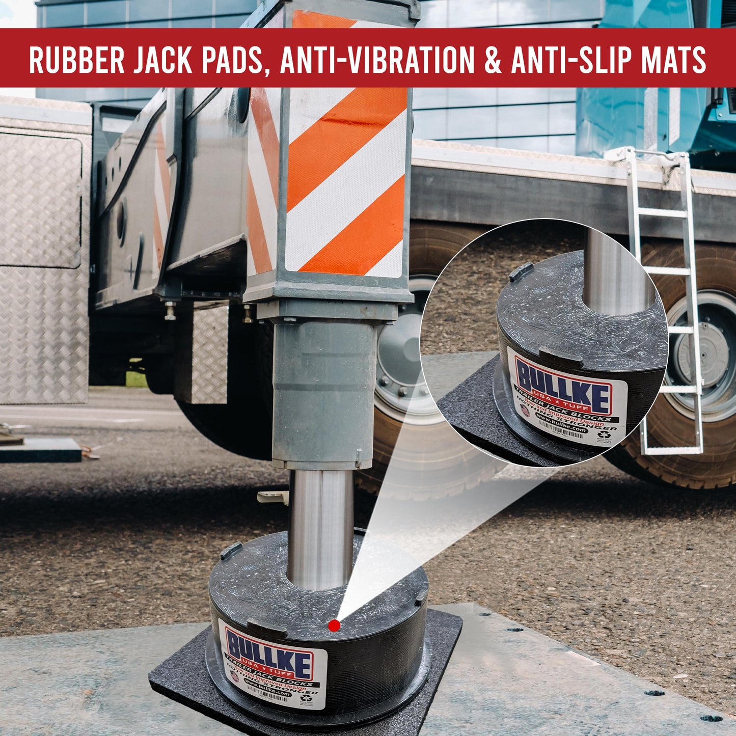 USA Made RV Leveling Jack Flex Pads 9" – Heavy-Duty Rubber Jack Pads (4-Pack) – Non-Slip, Shock-Absorbing Stabilizer Mats for Camper & Trailer – Prevent Sinking & Sliding