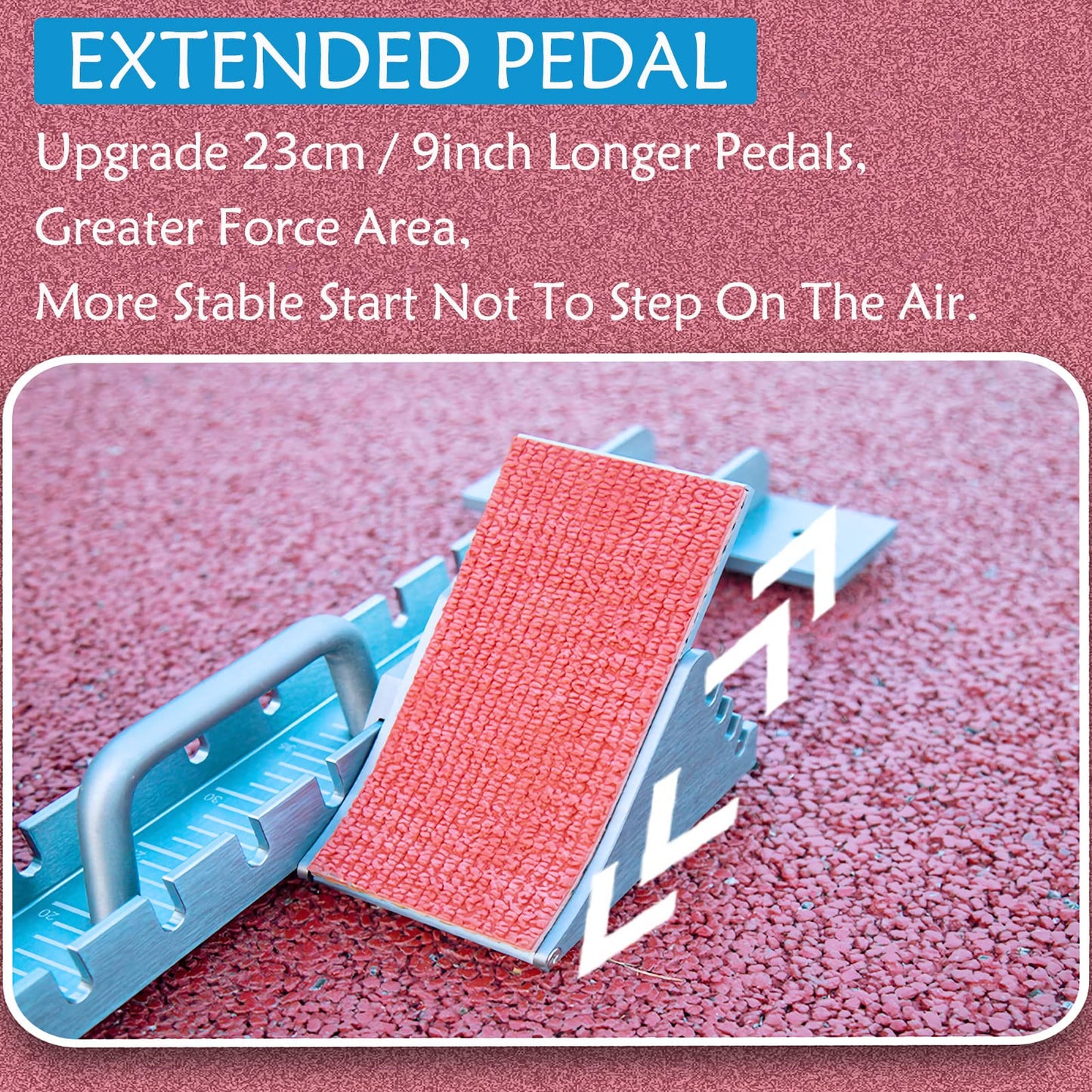 Supvision 35in High-Level Starting Blocks Aircraft Grade Aluminum Running Track Blocks Waterproof and Rustproof 4 Angle Adjustable Pedals for Track and Field Competition