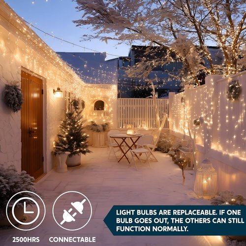 Joiedomi Christmas String Lights - 100 Count Mini Warm Fairy Lights | 21.4 FT Indoor/Outdoor Decor for Holiday Parties