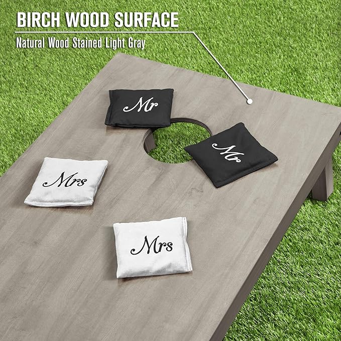 GoSports 4 ft x 2 ft Regulation Size Wooden Cornhole Boards Set - Includes Carrying Case and Bean Bags (Choose Your Colors) Over 100 Color Combinations