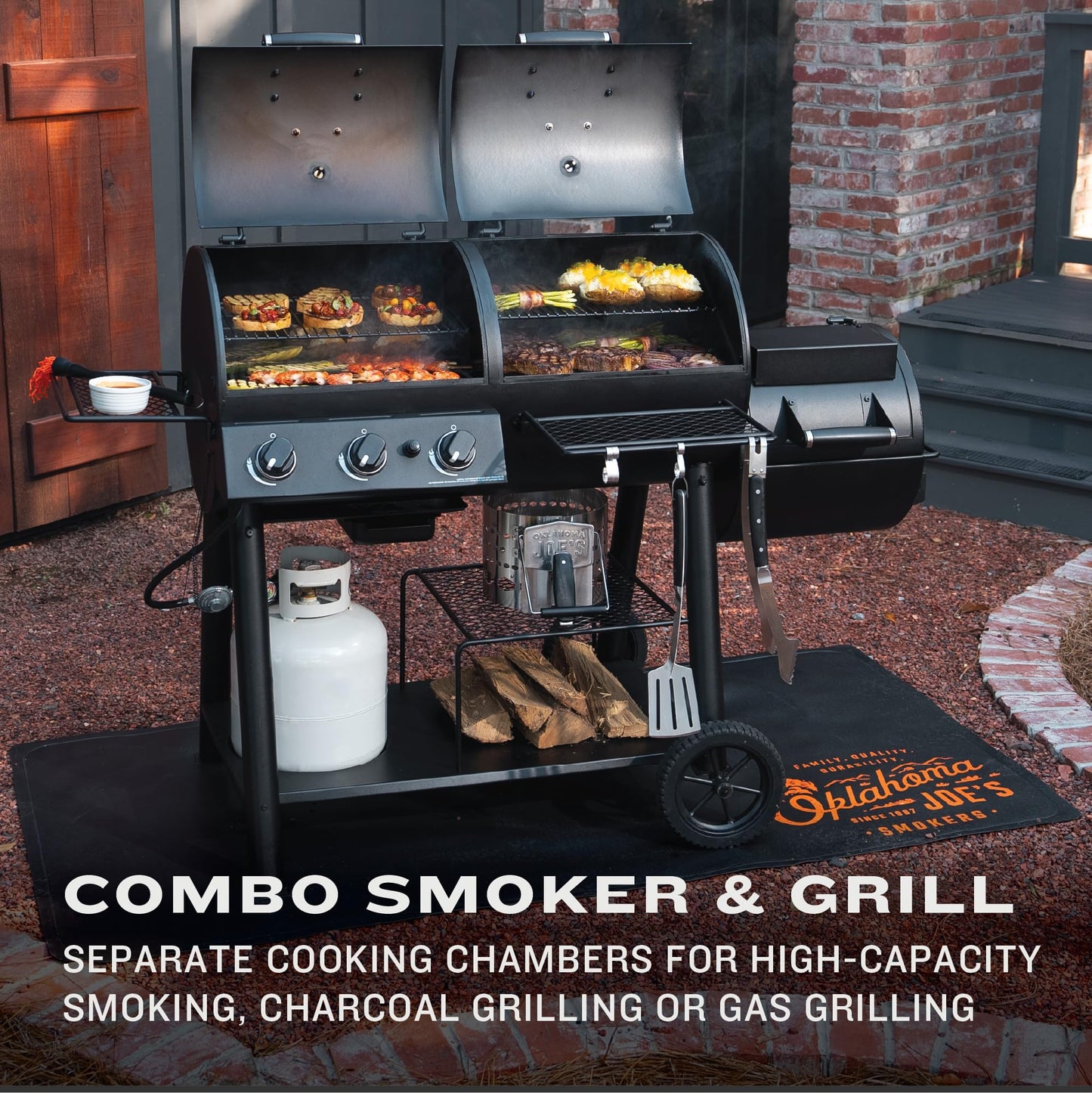 Oklahoma Joe's Canyon Combo DLX Charcoal and Propane Gas Smoker & Grill - 24203005