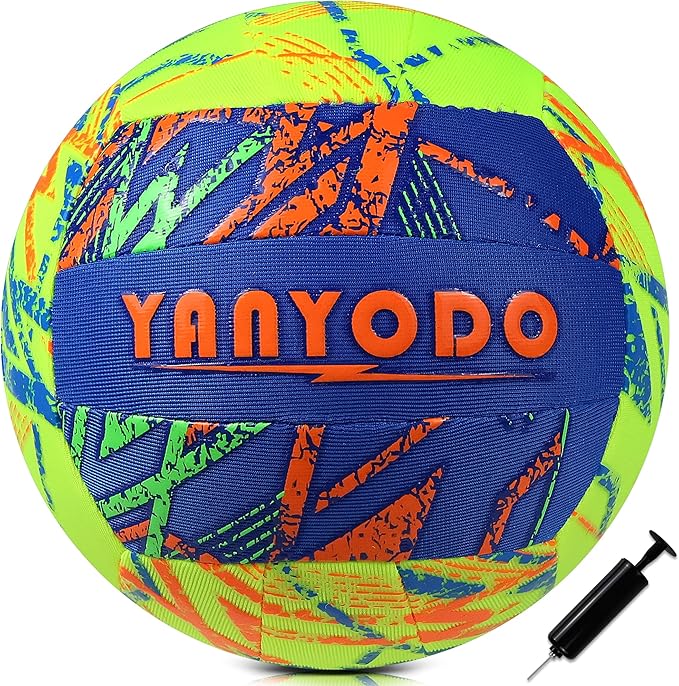 YANYODO Swimming Pool Waterproof Beach Volleyball, Soft Indoor Outdoor Size 5 Volleyball with Pump for Teenagers Adults Swimming Pool Beach Games to Play