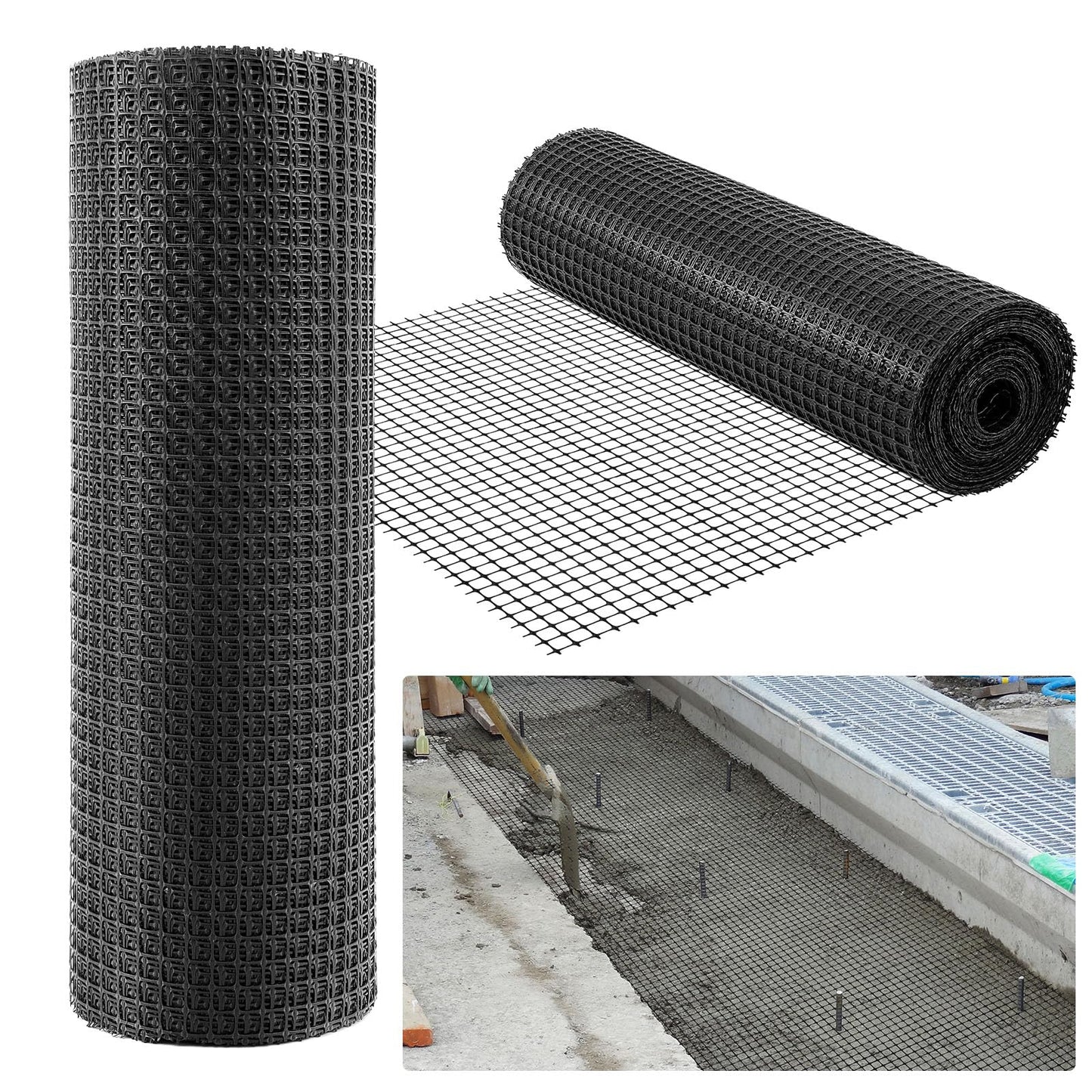 Wesnoy 3ft x 200ft Bi-Directional Universal Retaining Wall Geogrid Driveway Stabilization Grids Gravel Grid Walls Geocell Geogrid for Retaining Wall