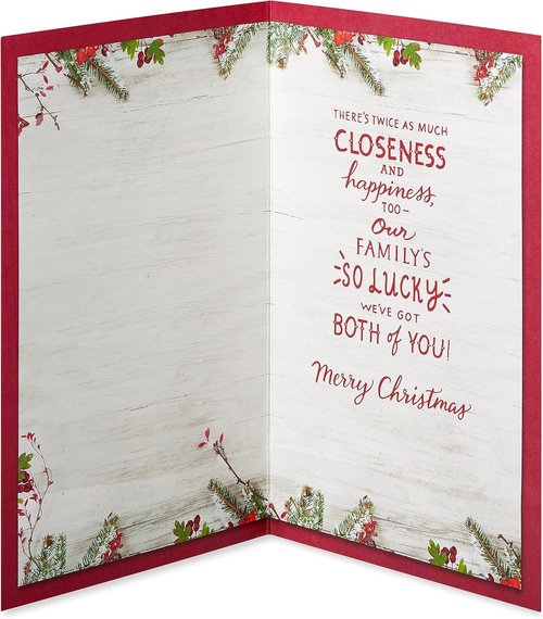 American Greetings Christmas Card - Festive Holiday Greeting for Sister & Brother-in-Law | Twice As Much
