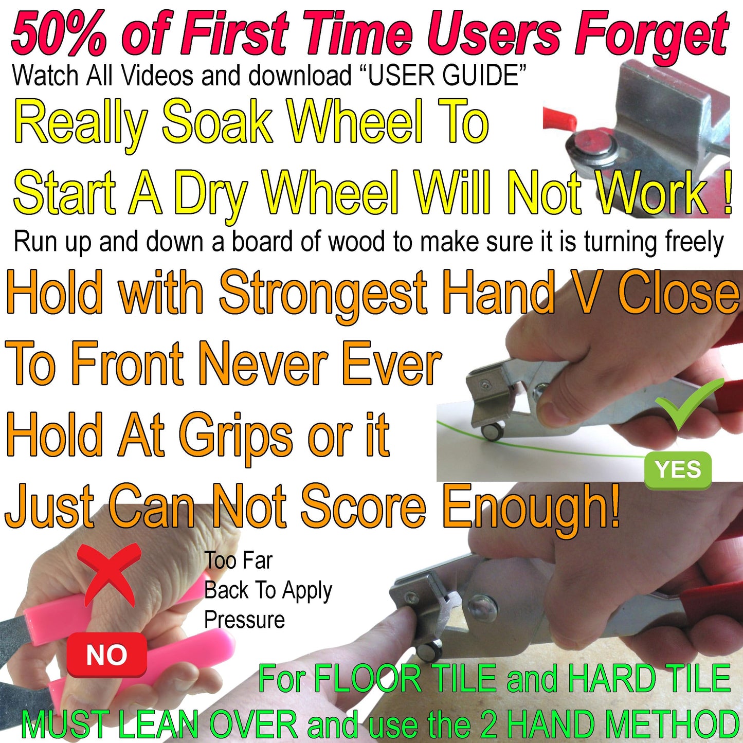 Ceramic Tile Cutters Kit - 4 Porcelain Drills, Hole Saw for Pipes, Blade for Notching, Grinder Saw for Cutting Sockets, File for Trimming Edges, Grout Rake for Cleaning