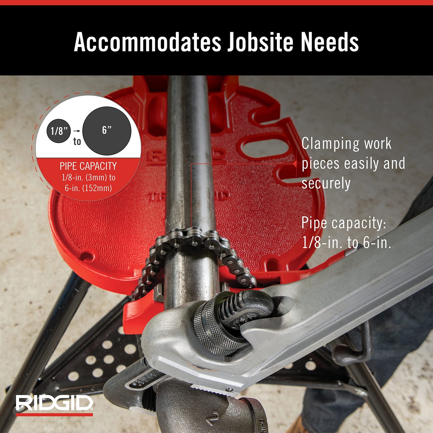 RIDGID Pipe Threading Machine, Pipe Vise and Accessories Bundle