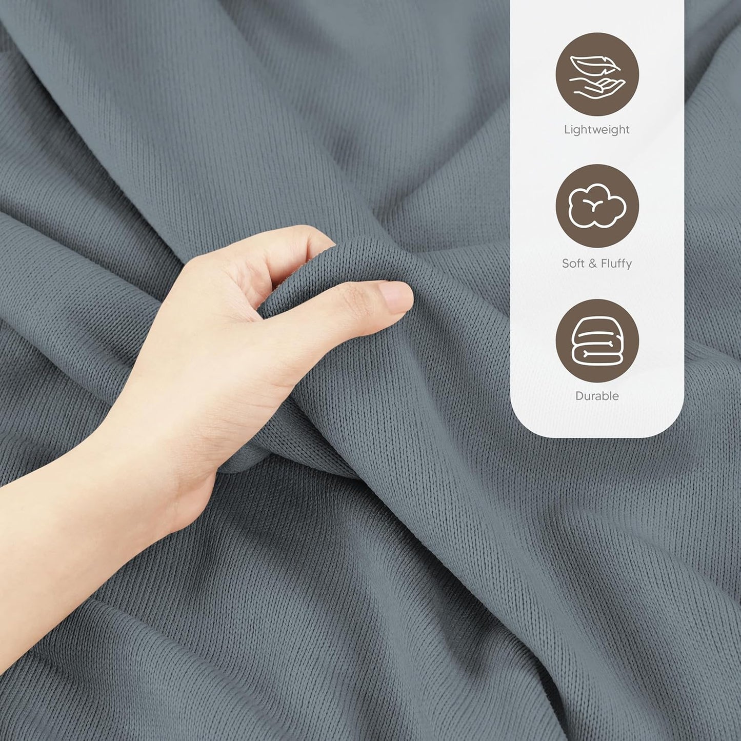Utopia Bedding Knit Blanket - Soft Lightweight Jersey | Queen Size 90x90 Inches, Grey