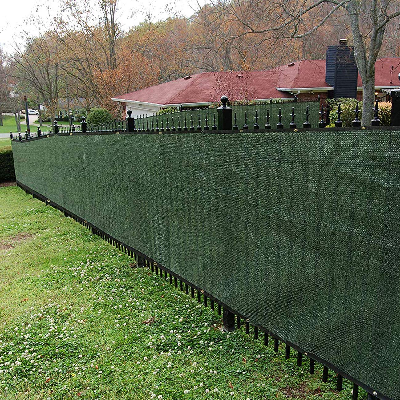 Sunnyglade 6 feet x 50 feet Privacy Screen Fence Heavy Duty Fencing Mesh Shade Net Cover for Wall Garden Yard Backyard (Green, 6 ft X 50 ft)
