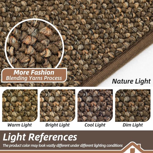 BEQHAUSE Dirt Trapper Door Mat - Non-Slip, Washable Entryway Rug | 17" x 30", Brown, Low Profile
