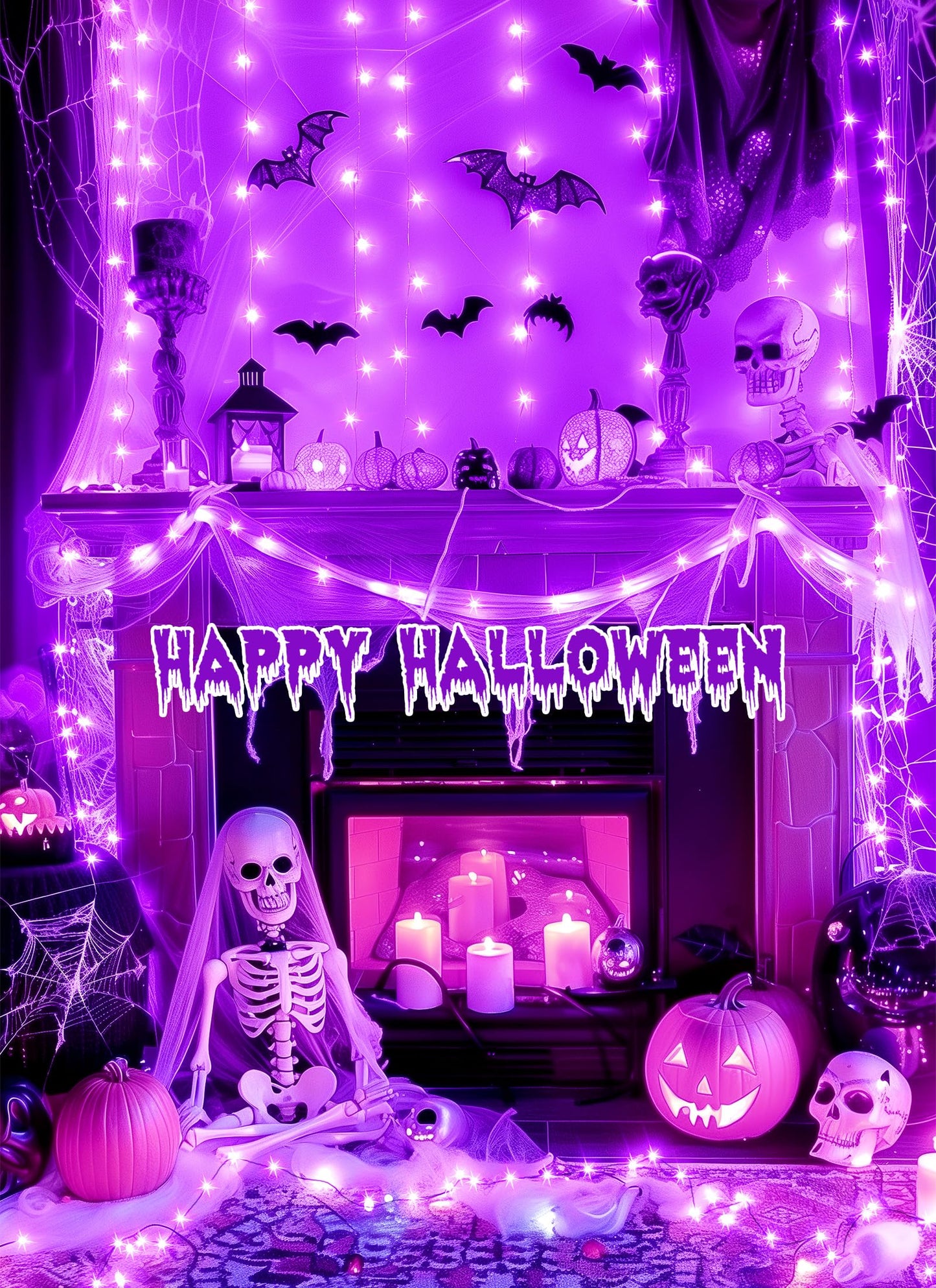 Minetom Halloween Fairy Lights - 20 LED Battery Operated String Lights, 7 FT, Purple, 5 Pack, Indoor Decoration