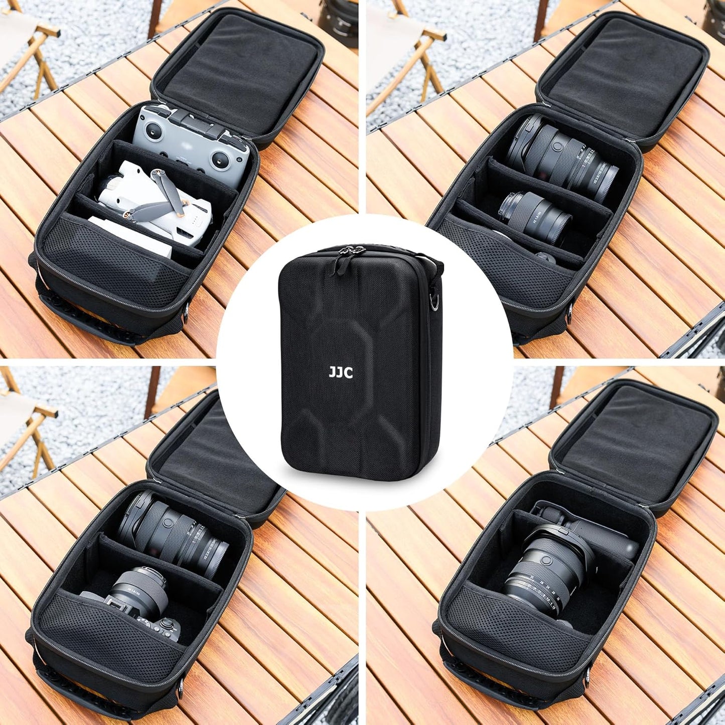 2 Hard Shell EVA Camera Case With Removable Dividers,Waterproof Camera & Lens Storage Carrying Bag for Canon Nikon Sony