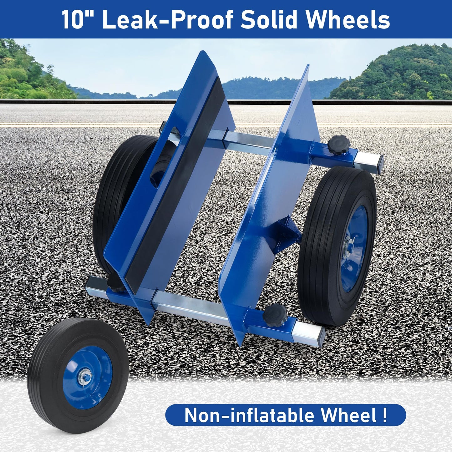 lukar Panel Dolly Heavy Duty 1100LBS Capacity, Adjustable Panel Dolly Cart with 10" Solid Rubber Wheels, Drywall Mover Cart for Wood Panels, Doors and Drywall Sheet