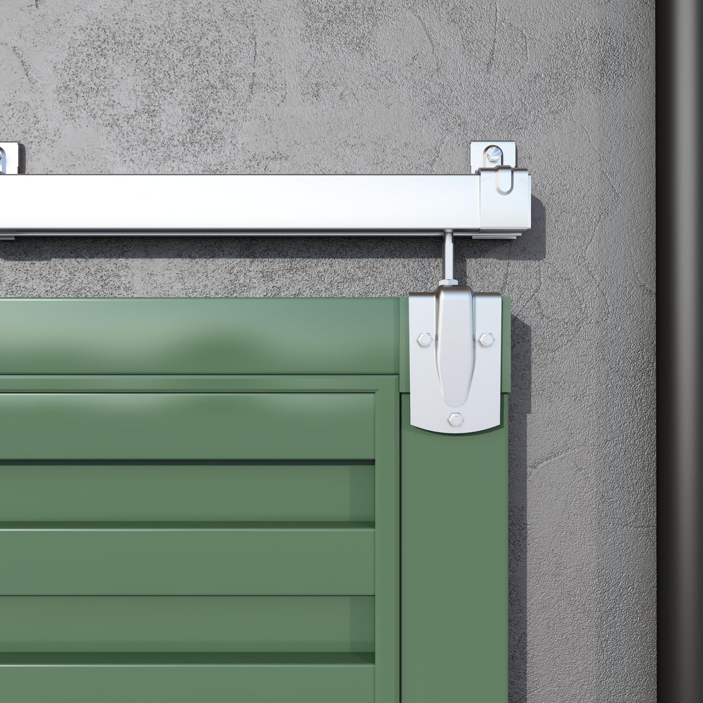 HARDJULAN 12FT Heavy-Duty Galvanized Steel Exterior Sliding Barn Door Hardware Kit, 450 lbs Capacity,Kit for Outdoor,Fit for MAX 1 Door Width 72in