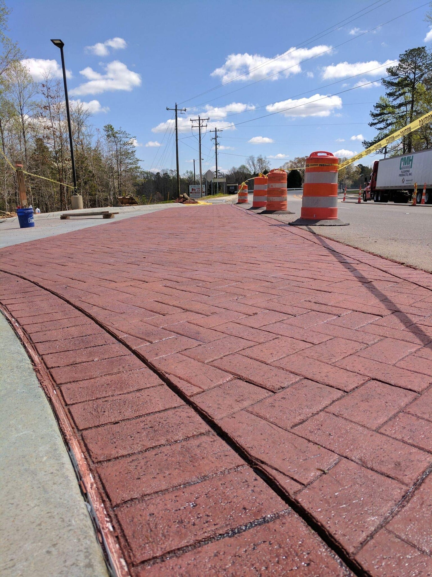 Olde Town Herringbone Brick Concrete Stamp Single by Walttools | Classic Woven Paver Pattern, Sturdy Polyurethane Texturing Mat, Decorative Realistic Detail (Yellow, Rigid)