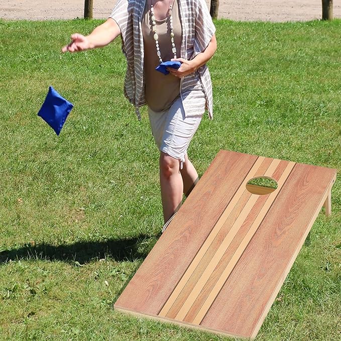 Cornhole Set 4'x2' Cornhole Board Sets with Bags Regulation Size, Corn Hole Games for Adults Outdoor Bean Bag Toss Game, Solid Wood