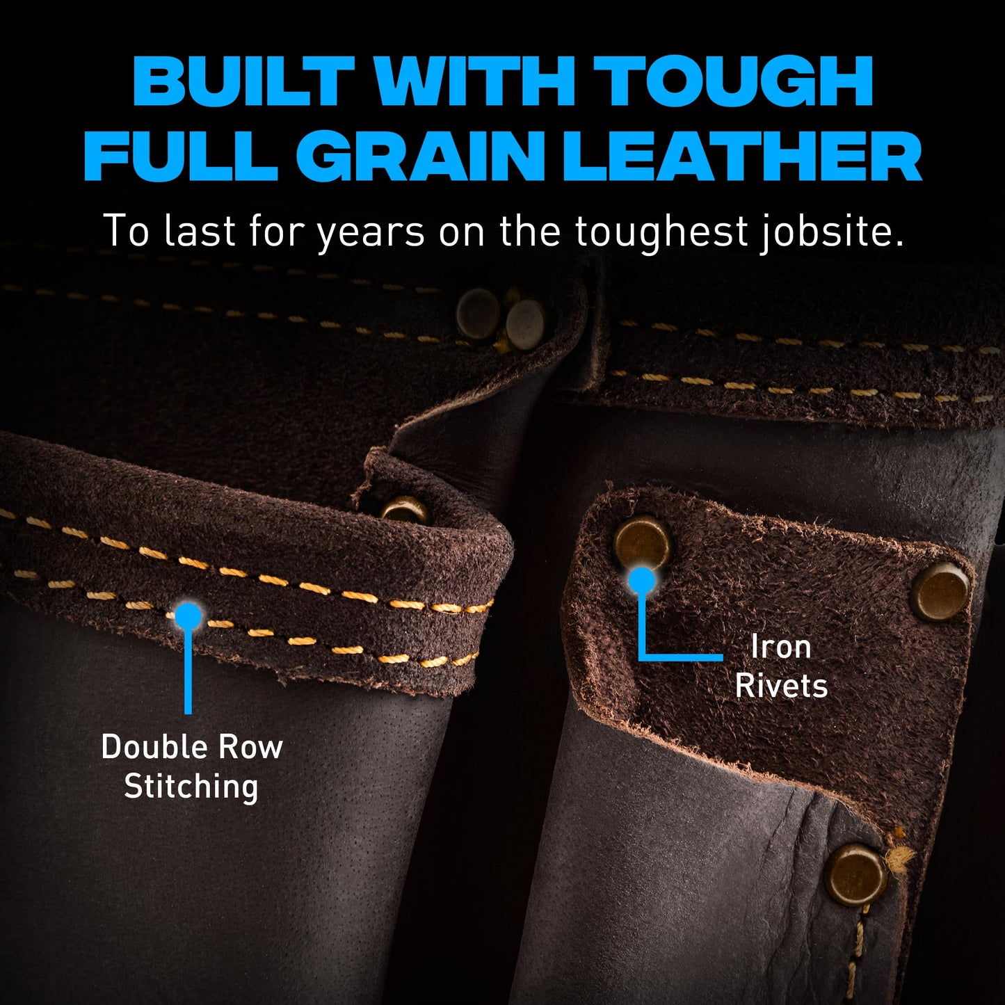 OX Pro Construction Tool Belt with Suspenders - 22-Pocket Leather Tool Belt Pouches - (XL) Made of Oil-Tanned Leather with Double-Stitching Morrales De Construccion