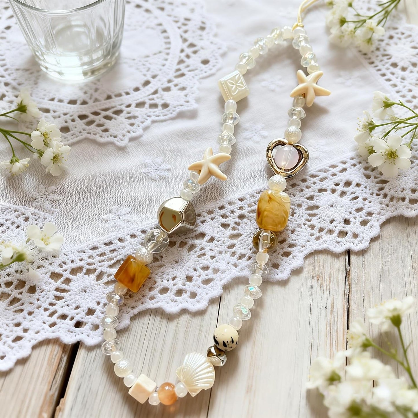 2 16 Pcs Phone Charm Strap Universal Hand Phone Wrist Strap Camera Lanyard Pearl Beaded Cute Chain String Accessories