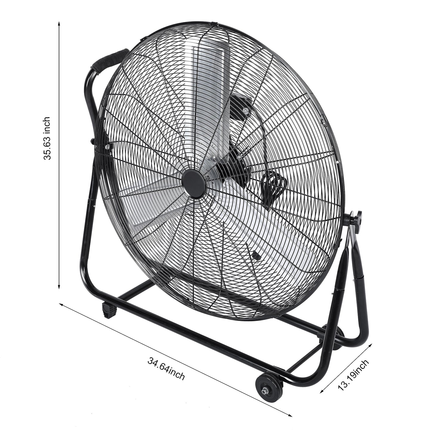 Simple Deluxe Dynamic 30-Inch Floor Fan with Roll Booster - Industrial-Grade Airflow, 360 Degree Adjustable Tilt, and Portable Design for Rapid Cooling and Flexible Air Circulation
