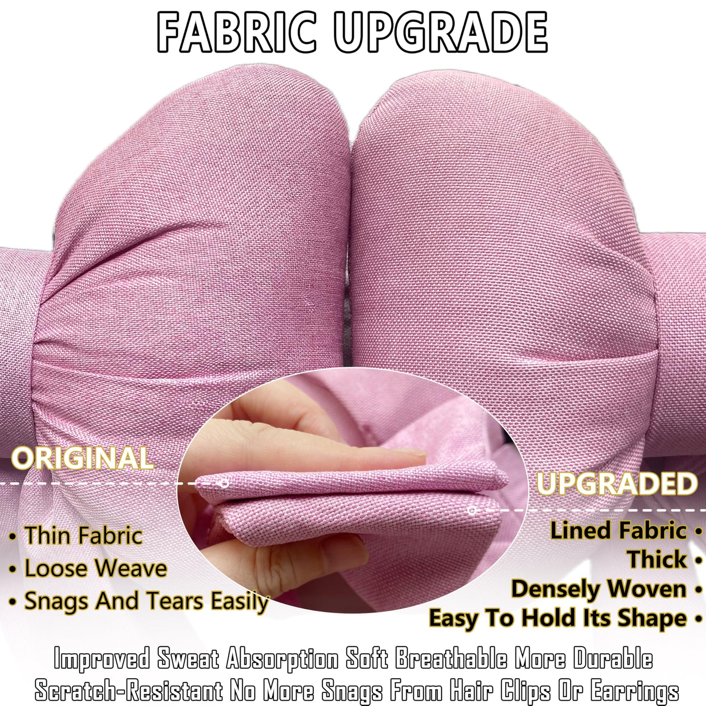 UINSUE 2PCS Chic Car Headrests with Bow-Shaped Cotton Linen Bowknot Neck Pillows for Cozy Road Trip & Cute Interior Decoration (Black)