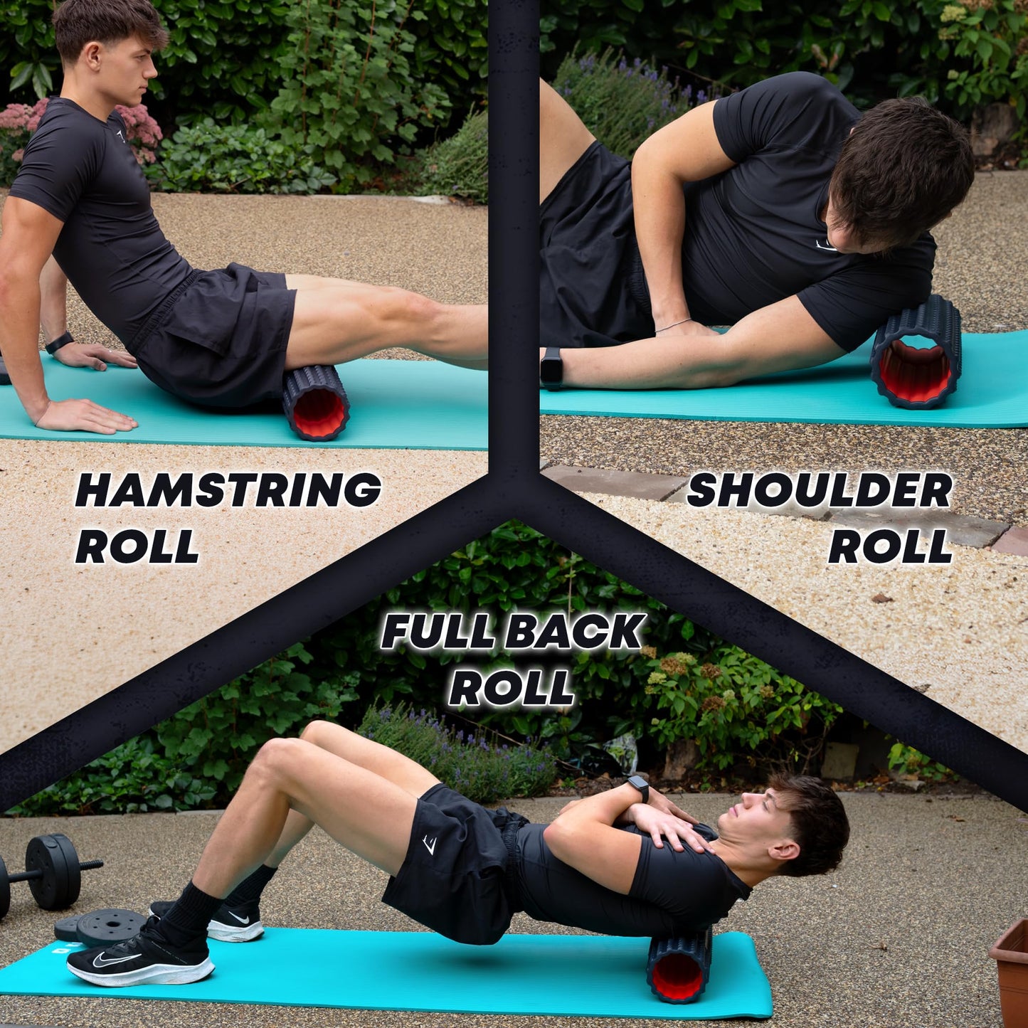 High Density Foam Roller for Physical Therapy – 12" High Density Exercise Roller for Back Pain Relief, Muscle Recovery & Deep Tissue Massage – Textured Muscle Roller